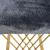 Scaun tip Taburet Roma Deluxe din Blana Naturala de Oaie si Metal, Culoare Gri Antracit/Auriu, Dimensiuni 40x40x55 cm