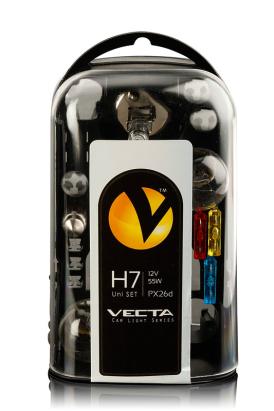 Set becuri rezerva H7 55W 12V, Trusa becuri Auto + Sigurante Vecta AutoDrive ProParts