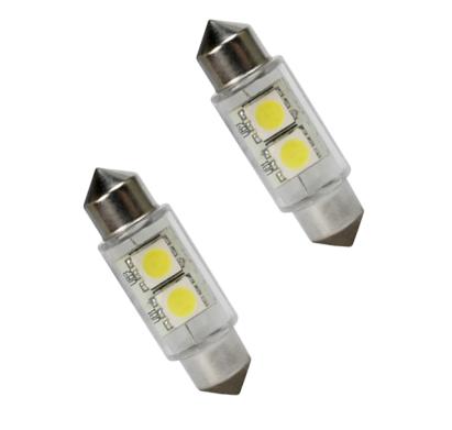 Set 2 becuri auto Vecta cu 2 leduri SMD 12V T11x36mm C5W alb sofit Festoon 5050SMD AutoDrive ProParts