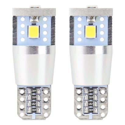 Bec de pozitie tip LED Canbus, T10 W2.1x9.5 W5W, 12V-24V, 3 SMD 2835, 2.4W, culoare alb, carcasa aluminiu, AMIO, set 2 buc AutoDrive ProParts
