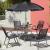Set mobilier gradina/terasa, gri, 1 masa, 4 scaune, 1 umbrela, Leticia Grey GartenVIP DiyLine