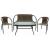 Set mobilier gradina/terasa, maro, 1 masa, 2 scaune, 1 banca, Nero GartenVIP DiyLine