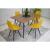 Set 4 scaune stil scandinav, Artool, Osaka, PP, lemn, mustar si negru, 46x54x81 cm GartenVIP DiyLine