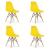 Set 4 scaune stil scandinav, Artool, Osaka, PP, lemn, galben, 46x54x81 cm GartenVIP DiyLine