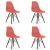Set 4 scaune stil scandinav, Artool, Osaka, PP, lemn, vermilion si negru, 46x54x81 cm GartenVIP DiyLine