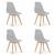 Set 4 scaune stil scandinav, Artool, Kito, PP, lemn, gri, 46x54.5x80 cm GartenVIP DiyLine