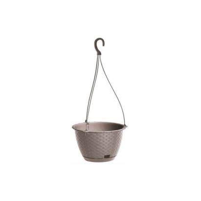 Ghiveci decorativ cu lant, Prosperplast, Ratolla, rotund, cafeniu, 24.3x16 cm GartenVIP DiyLine