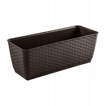 Jardiniera decorativa, Prosperplast, imitatie ratan, maro, 49.2x17.2x17.4 cm GartenVIP DiyLine