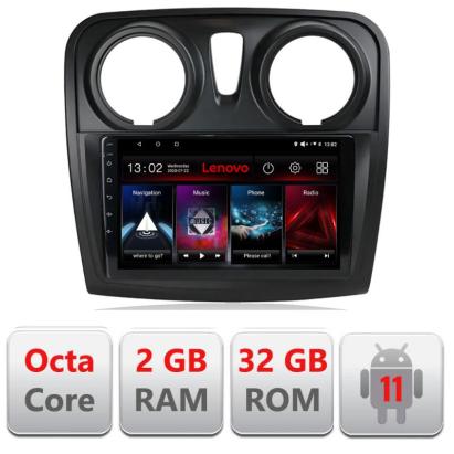 Navigatie dedicata Dacia Sandero Logan 2012-2020 D-sandero Lenovo Octa Core cu Android Radio Bluetooth Internet GPS WIFI DSP 2+32 GB 4G kit-sandero+EDT-E509-LITE CarStore Technology