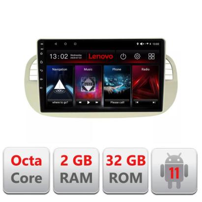 Navigatie dedicata Fiat 500 intre anii 2007-2015 Lenovo Octa Core cu Android Radio Bluetooth Internet GPS WIFI DSP 2+32 GB 4G KIT-fiat500+EDT-E509-LITE CarStore Technology