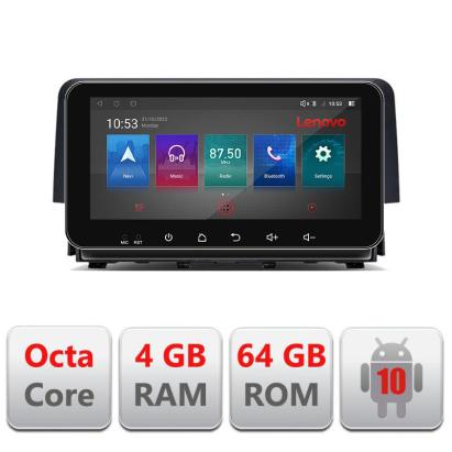 Navigatie dedicata Honda Civic 2016-2020 4+64 Lenovo ecran 10.33"  Android Waze USB Navigatie  Internet Youtube Radio CarStore Technology