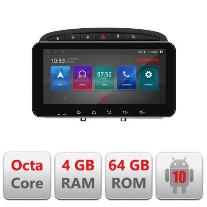 Navigatie dedicata Peugeot 308 Quad Core I-038 4+64 Lenovo ecran 10.33"  Android Waze USB Navigatie  Internet Youtube Radio CarStore Technology