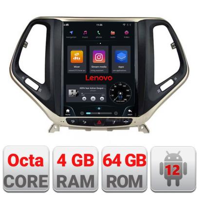 Navigatie dedicata tip Tesla Jeep Cherokee 2016-2020 radio gps internet 8Core 4G carplay android LENOVO dsp 4+64 kit-tesla-cherokee17+EDT-E520-PRO CarStore Technology