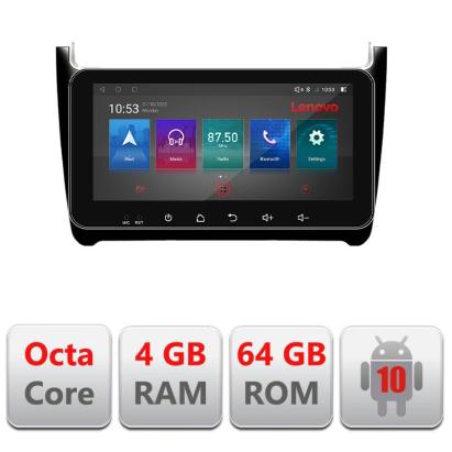 Navigatie dedicata VW Polo 2014- I-655 4+64 Lenovo ecran 10.33"  Android Waze USB Navigatie  Internet Youtube Radio CarStore Technology