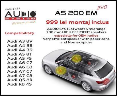 Pachet Audio difuzoare midrange usi fata 20” dedicat Audi cu montaj inclus CarStore Technology