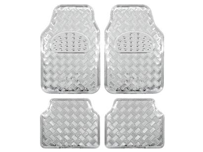 Covorase auto imitatie aluminiu Silver, model universal 4buc AutoDrive ProParts