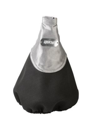 Manson schimbator de viteze din piele perforata, negru + gri Race Sport, husa schimbator AutoDrive ProParts