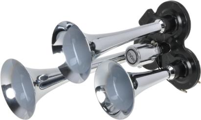 Claxon auto Automax 12/24V Cromat cu 3 tonuri , 1 buc. AutoDrive ProParts