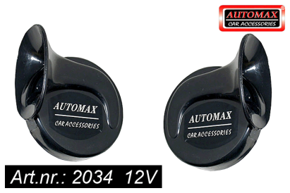 Set 2 claxoane auto Automax 12V Negre cu tonuri inalte si joase AutoDrive ProParts