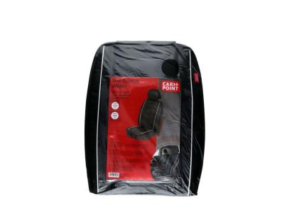 Husa protectie scaun Madrid Carpoint, 1 bucata, fixare benzi elastice, sezut 50x50, spatar 50x88cm incluzand tetiera, cu dunga rosie AutoDrive ProParts