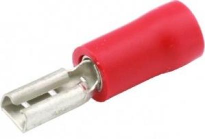 Papuci electrici izolati, mama, rosu Plat, terminale pe cablu, 2,8x0,5 mm, lungime 17,90 mm, crimpat, 559, 10 buc. la blister Carpoint AutoDrive ProParts