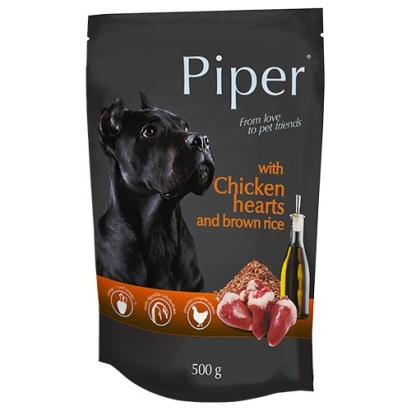 Hrana umeda pentru caini Piper Adult, Inimi de pui si Orez brun, 500 g AnimaPet MegaFood