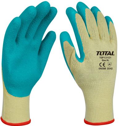 TOTAL - MANUSI DE PROTECTIE - LATEX + TEXTIL - XL PowerTool TopQuality