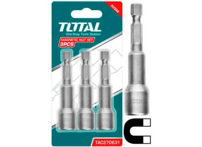 TOTAL - SET 3CHEI 12MM -1/4" HEX - 65MM PowerTool TopQuality