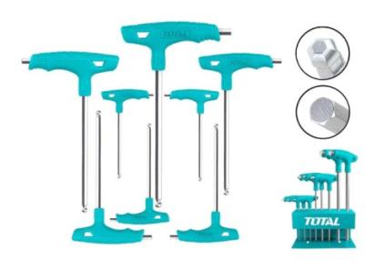 TOTAL - SET 8 CHEI IMBUS CU PUNCT IN T: 2-10MM, CR-V (INDUSTRIAL) PowerTool TopQuality