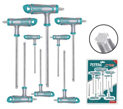 TOTAL - SET 8 CHEI TORX IN T: 2-10MM, CR-V (INDUSTRIAL) PowerTool TopQuality