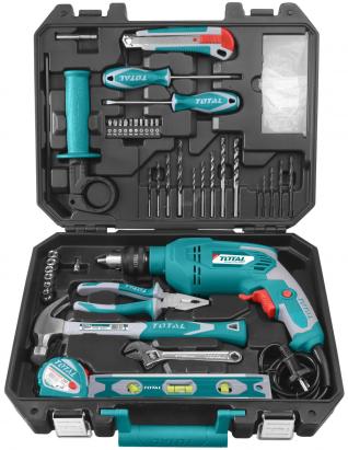 TOTAL - TRUSA DE SCULE - 101 PIESE ( CU MASINA DE GAURIT) PowerTool TopQuality