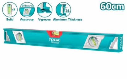 TOTAL - NIVELA CU BULA - 60CM - PRECIZIE 0.5MM (INDUSTRIAL) PowerTool TopQuality