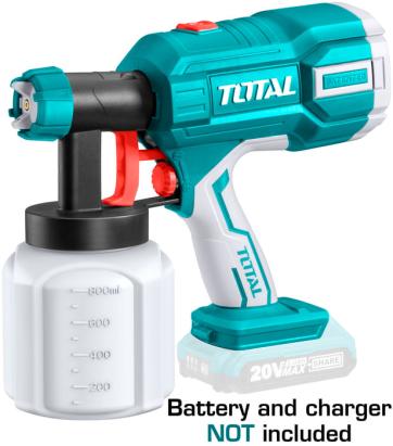 TOTAL - PISTOL DE VOPSIT - 800ML - LI-ION - 20V (NU INCLUDE ACUMULATOR SI INCARCATOR) PowerTool TopQuality