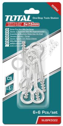 TOTAL - SET DIBLURI CU SURUBURI CU OCHI INCHIS 5.0X75MM - DIBLU - 8X40MM - 6BUC PowerTool TopQuality