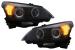 Faruri LED Angel Eyes BMW Seria 5  E60 E61 (2003-2007) LCI Design Negru Performance AutoTuning