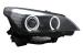 Faruri LED Angel Eyes BMW Seria 5  E60 E61 (2003-2007) LCI Design Negru Performance AutoTuning