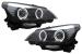 Faruri LED Angel Eyes BMW Seria 5  E60 E61 (2003-2007) LCI Design Negru Performance AutoTuning