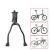Cric dublu pentru bicicleta, montare centrala, aliaj de aluminiu, picioare antiderapante, negru MultiMark GlobalProd