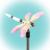 Decoratiune solara libelula roz, led alb rece, suport fix, inaltime 50 cm MultiMark GlobalProd