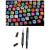 Set 80 markere colorate cu varf dublu, geanta depozitare MultiMark GlobalProd