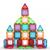 Set constructii magnetic cu 45 piese, multicolor, magnetic tiles, castel 3d MultiMark GlobalProd