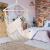 Hamac tip scaun, 100x130 cm, 2 perne, bara din lemn, bumbac bej MultiMark GlobalProd