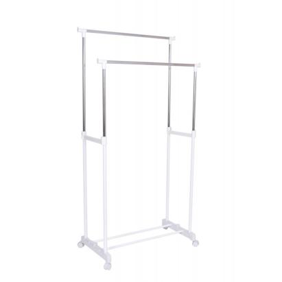 Suport dublu pentru umerase, raft incaltaminte, roti transport, inaltime ajustabila 159x80x41 cm MultiMark GlobalProd