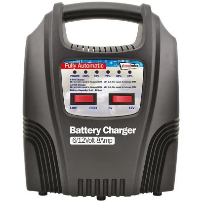 Incarcator acumulator auto automat marca Streetwize 6/ 12V 8Amp redresor cu led nivel incarcare a bateriei AutoDrive ProParts