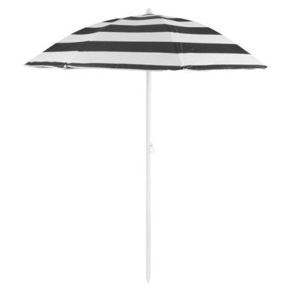 Umbrela plaja, Strend Pro, cu inclinatie, model dungi, negru si alb, 180 cm GartenVIP DiyLine