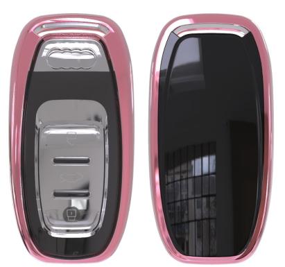 Husa Cheie Smartkey Audi 3 Butoane ROZ TPU+PC Audi A6 A7 A8 4G AutoProtect KeyCars