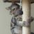 Ansamblu de joaca pentru pisici, Purlov, cu platforme si ciucure, gri si bej, 44x34x71 cm GartenVIP DiyLine