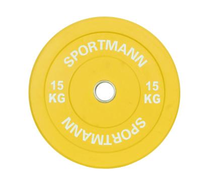 Greutate Cauciuc Bumper Plate SPORTMANN - 15 kg / 51 mm - Galben FitLine Training