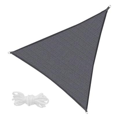 Copertina parasolar, Springos, triunghiulara, cu sfori pentru montare, inele metalice, gri inchis, 7x5x5 m GartenVIP DiyLine