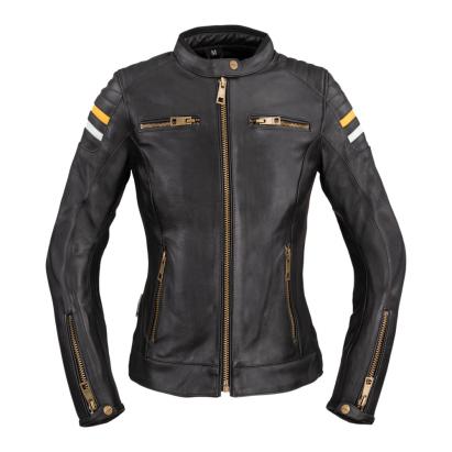 Geaca Moto Femei Piele W-TEC Stripe Lady Negru FitLine Training